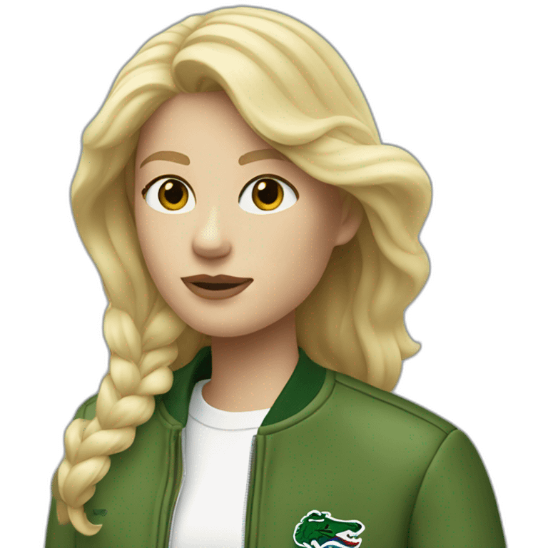 Blond girl with lacoste jacket emoji