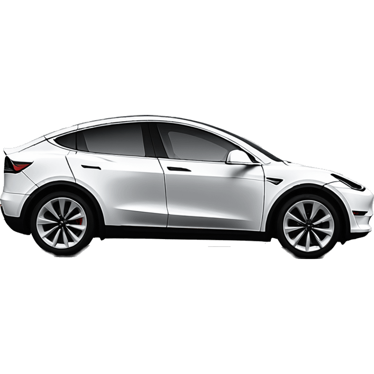 car tesla Model y white emoji