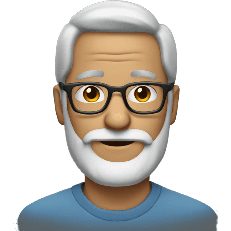 55 year old guy with glasses, light full beard emoji