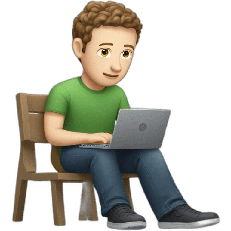 zuckerberg working on his laptop  emoji