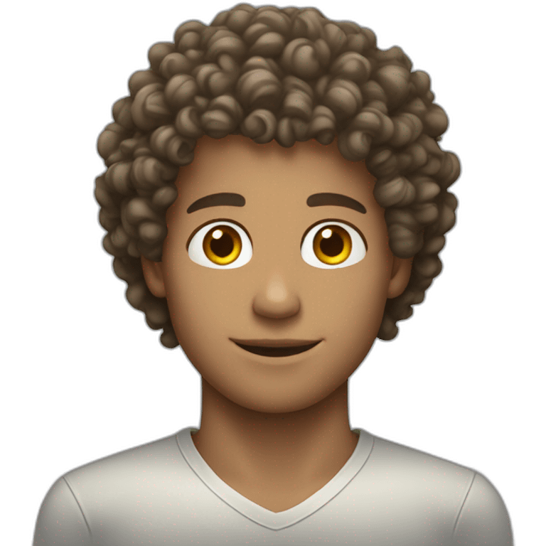 curly haired male model emoji