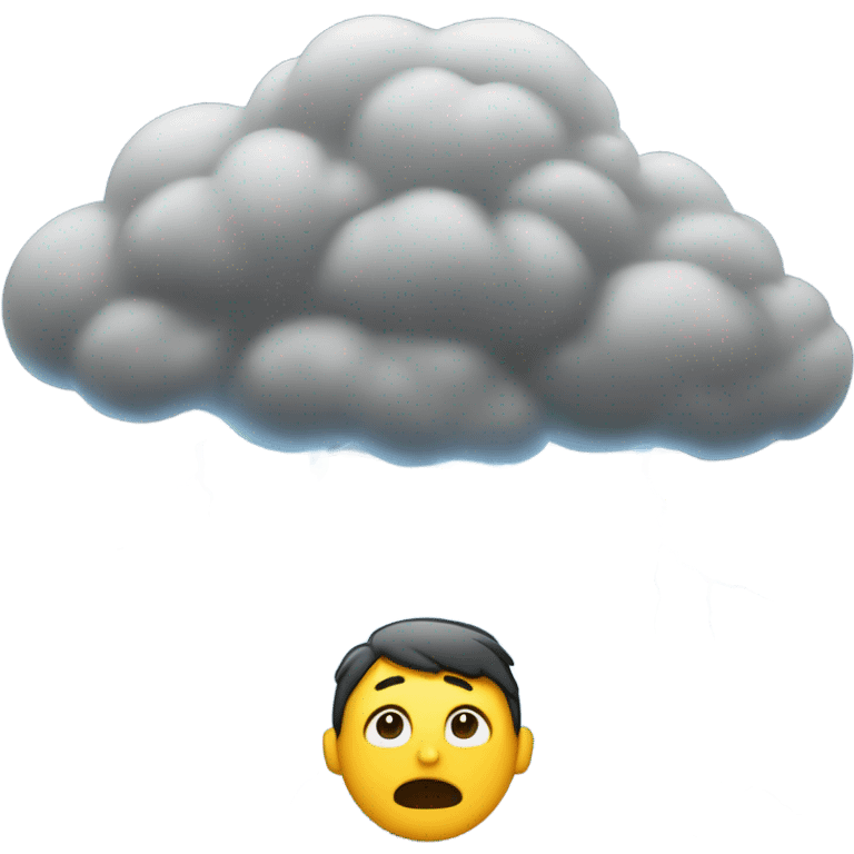 Some kind of thunderstorm in someone’s head or over someone’s head lol emoji