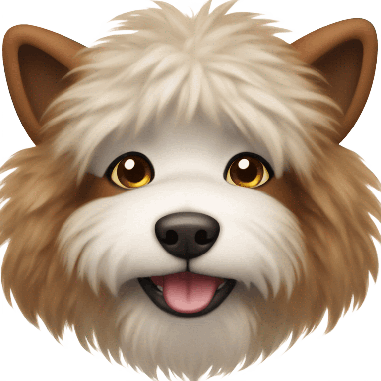 fluffy dog with brown hair emoji