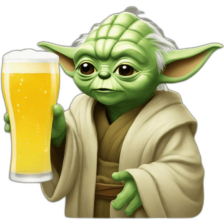 Yoda drink beer emoji