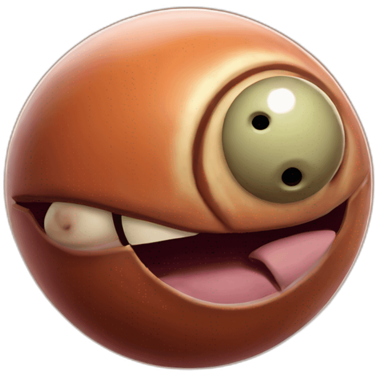 planet Mars with a cartoon grimacing snail face emoji