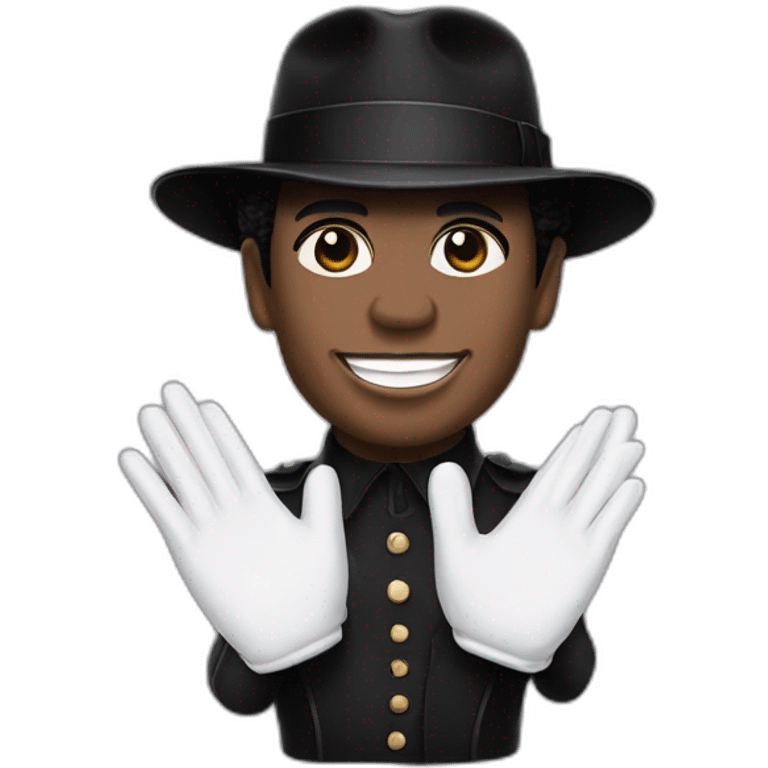 Mickael Jackson with a white glove and his hat emoji