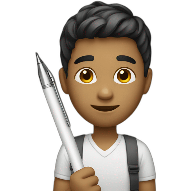 boy with pen emoji