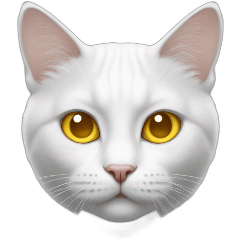 White cat with yellow eyes emoji