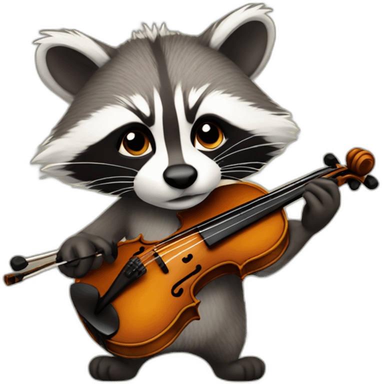 Racoon playing violin emoji