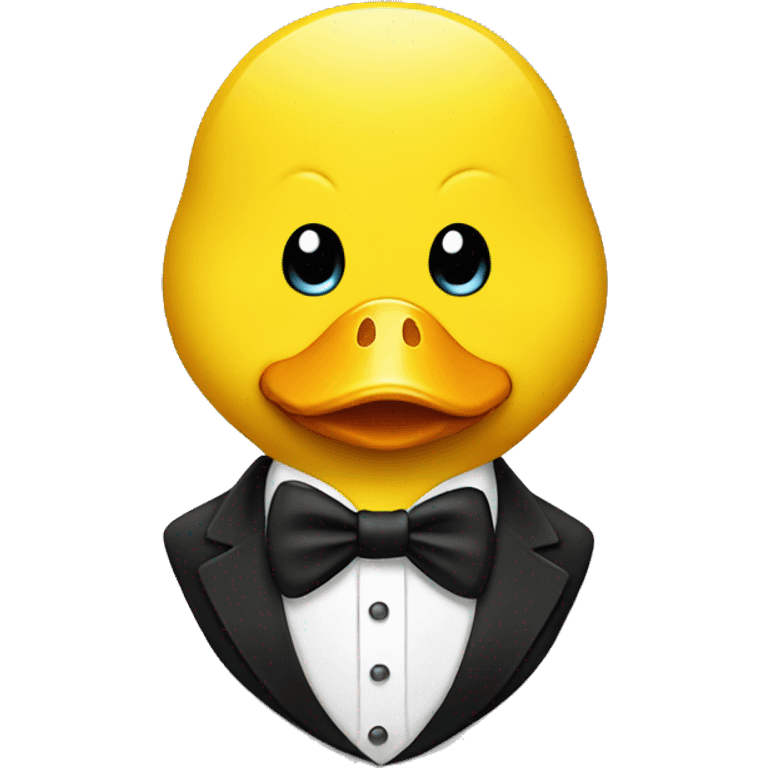 yellow duck wearing tuxedo emoji