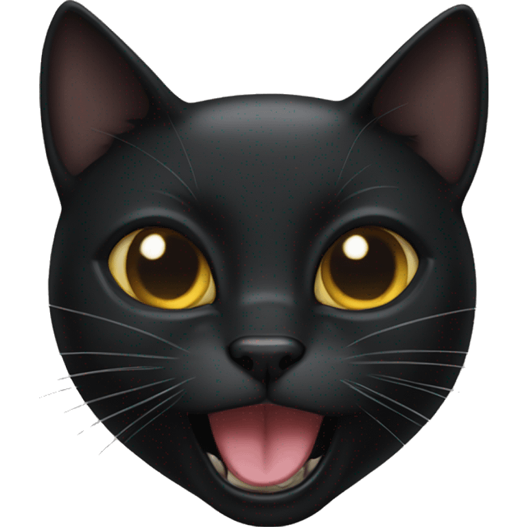 black cat meowing emoji