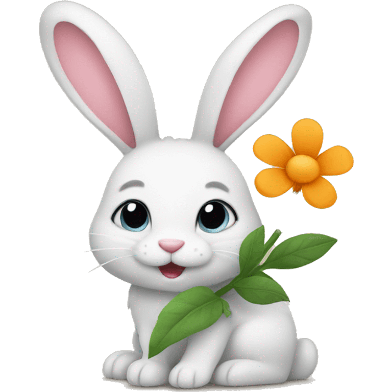 Bunny holding a flower emoji