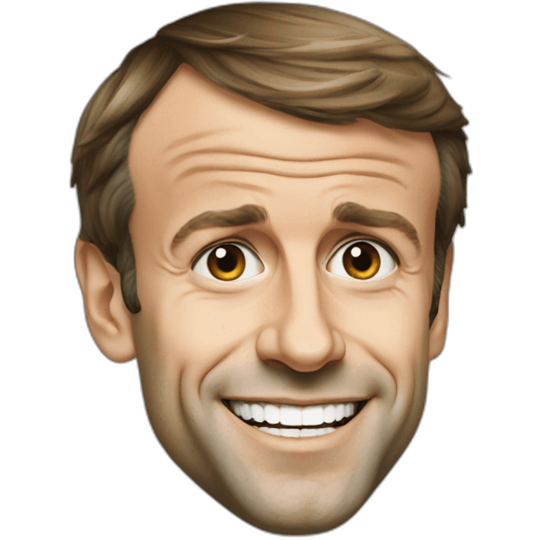 Visage Emmanuel Macron sans sourire emoji