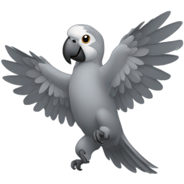 Gray parrot dancing emoji