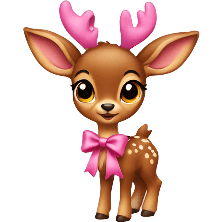 Bambi with a pink bow emoji