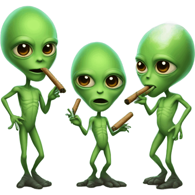 3 Aliens smoking a cigar  emoji