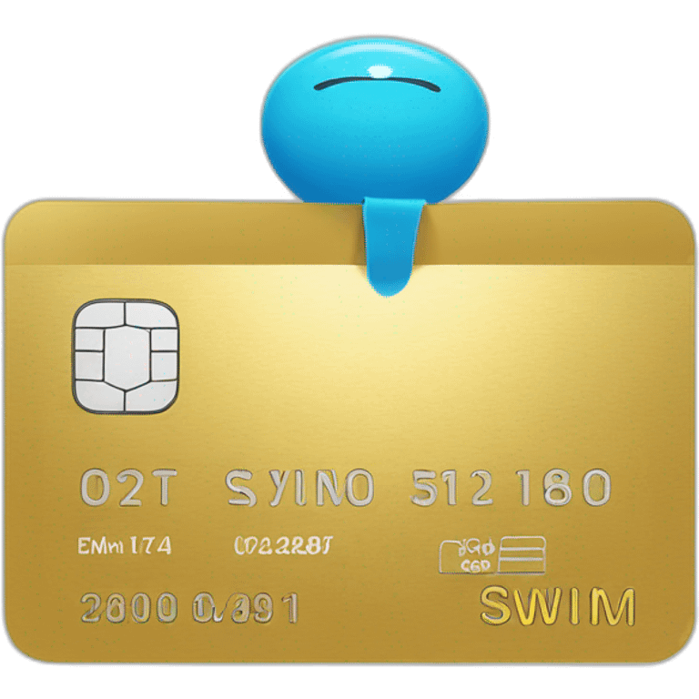 gold sport membership card for swimming club named ESWIM emoji