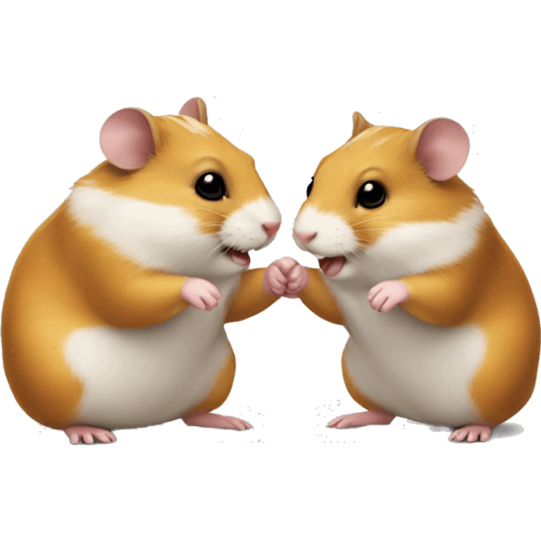 two hamsters giving handshake  emoji