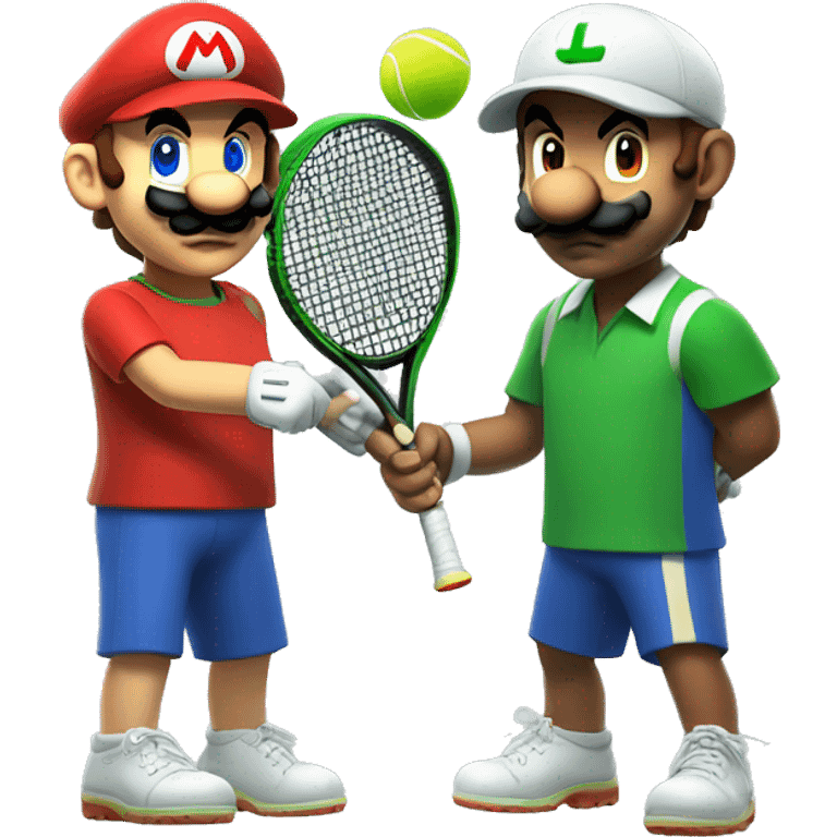 mario playing tennis with Luigi emoji