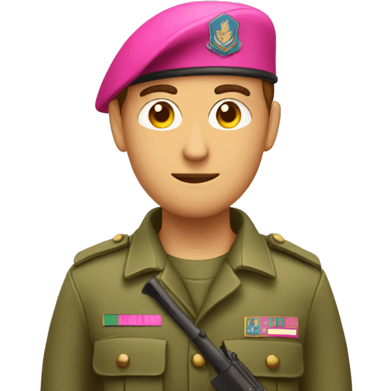 soldier with pink beret with elementor log badge emoji