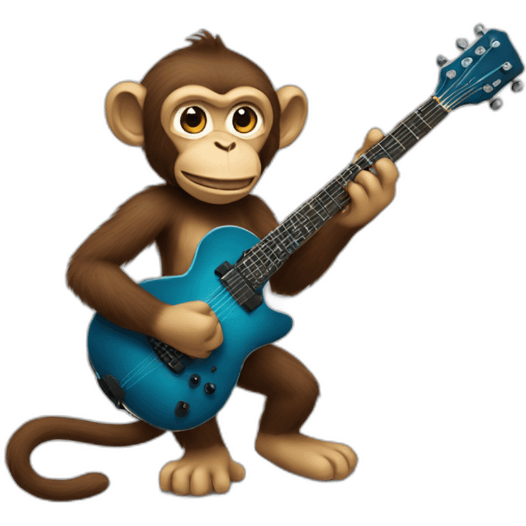 Monkey play guitar  emoji