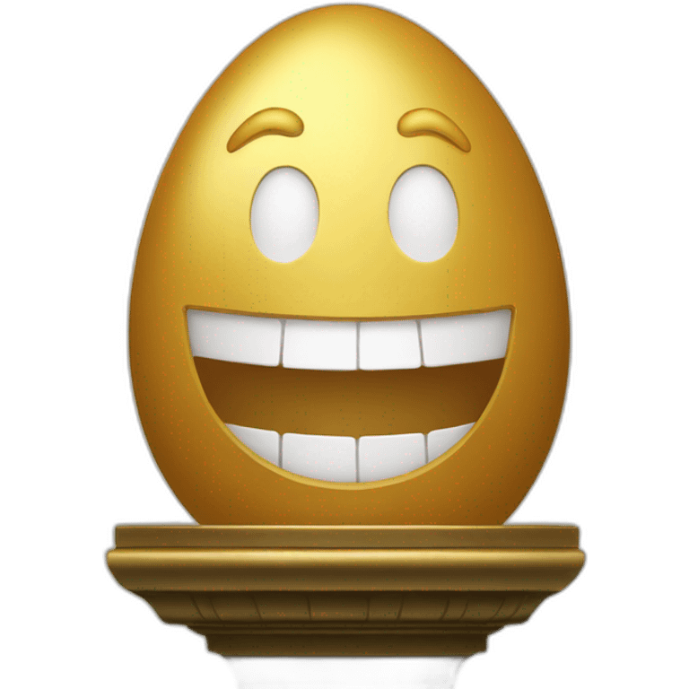 smiling golden egg on a pedestal emoji