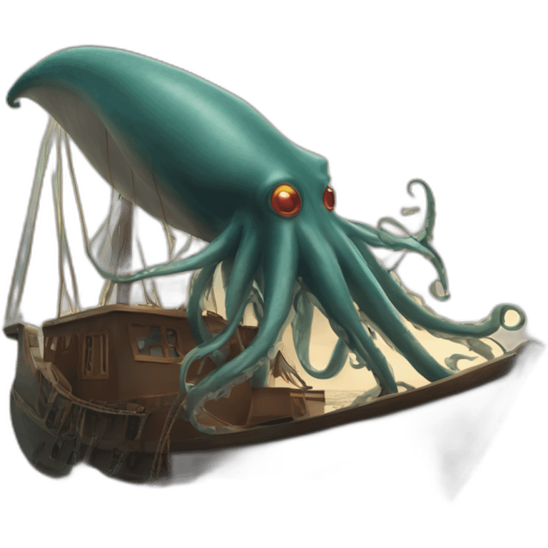 giant-squid-attacking-boat emoji