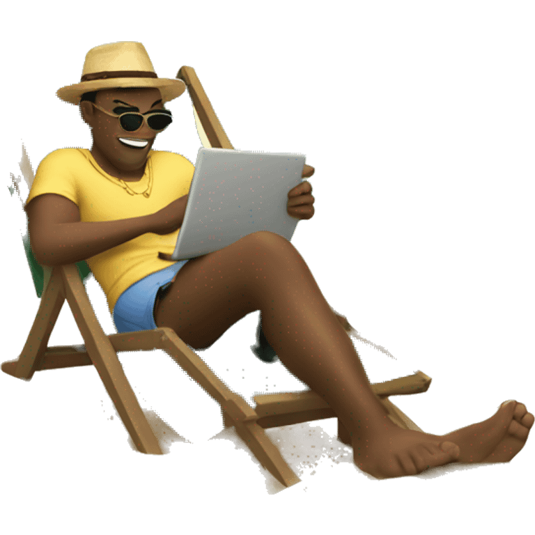 Guy chilling near beach emoji