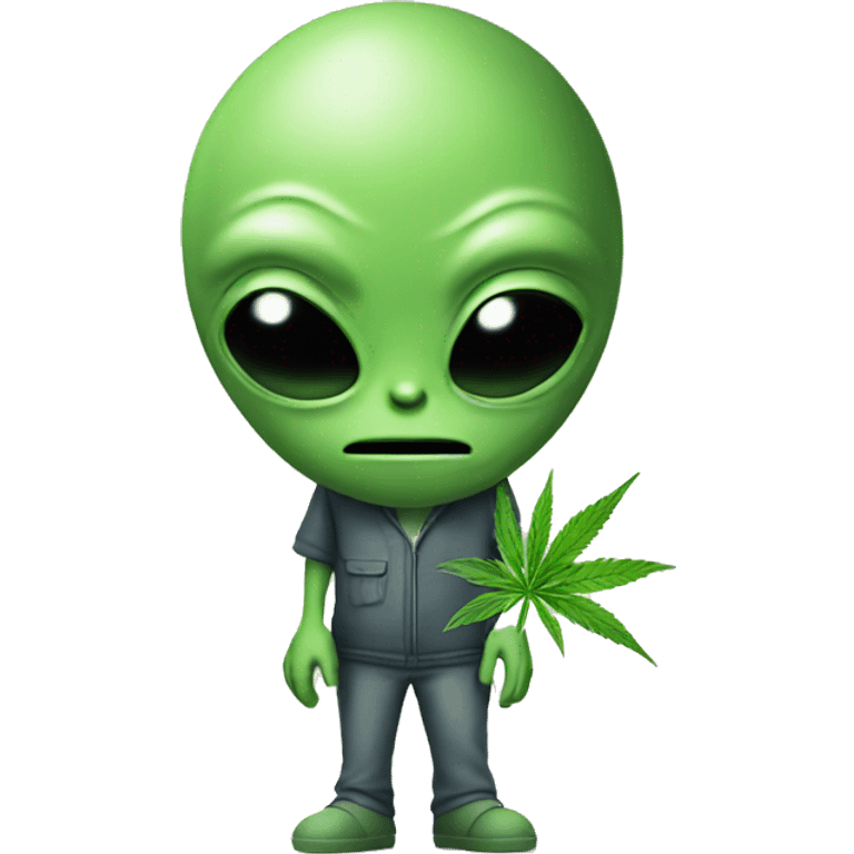 Alien with weed emoji