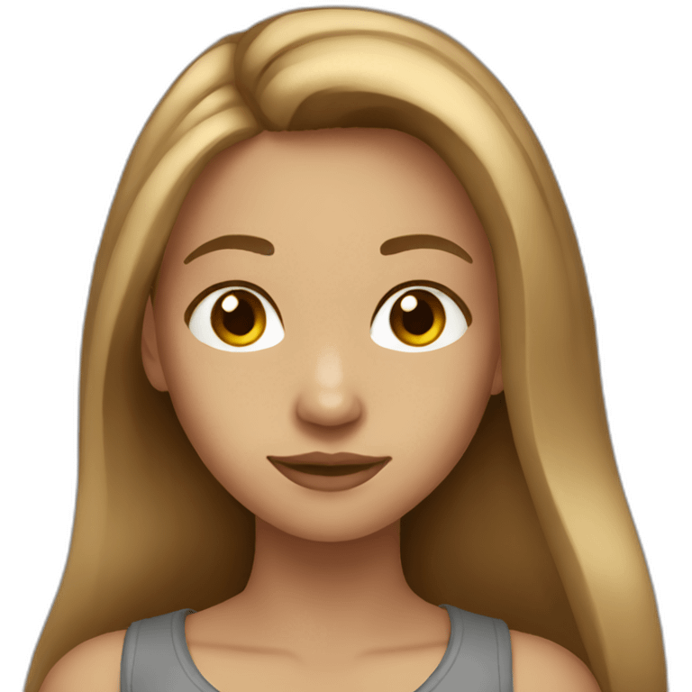 Teenager girl long light Brown hair emoji