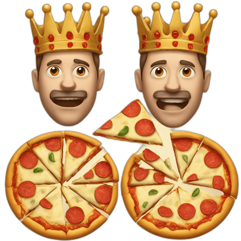 King of all disease with 3 head that eat the same slice of pizza emoji