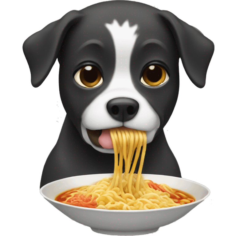 Dog eat a ramen emoji