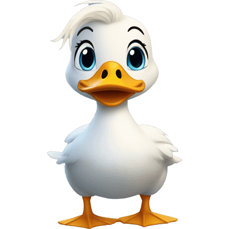 duck with hair like elsa from forzen emoji