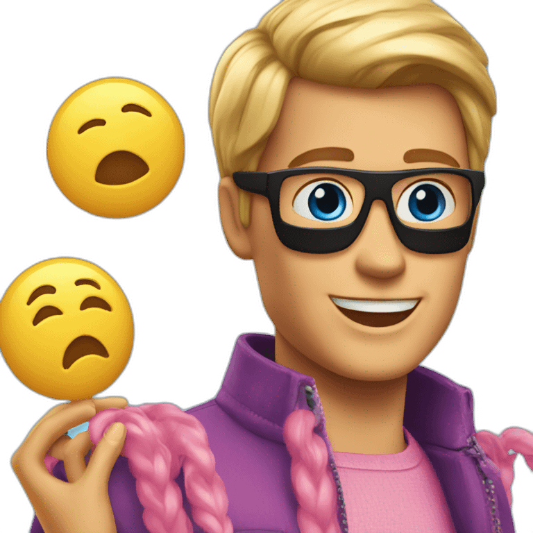 k blue letter from the barbie movie for ken emoji