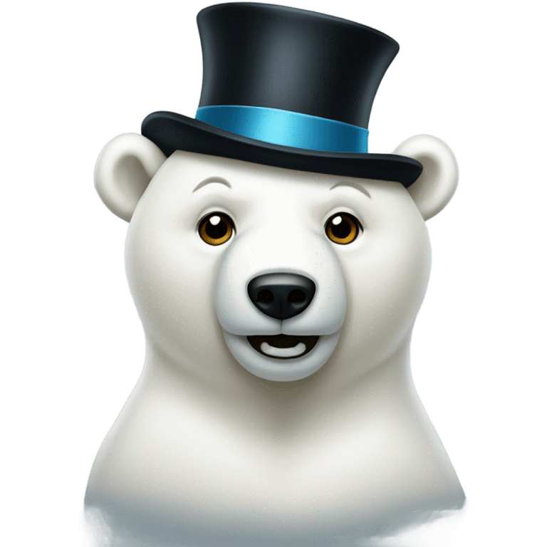 Polar bear with top hat emoji