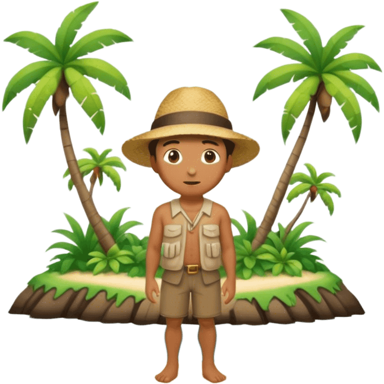 rear view of a man standing on an islet looking forward. emoji