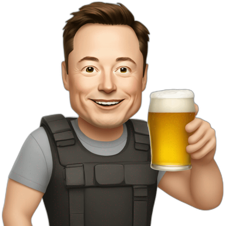 Elon musk drinking beer emoji