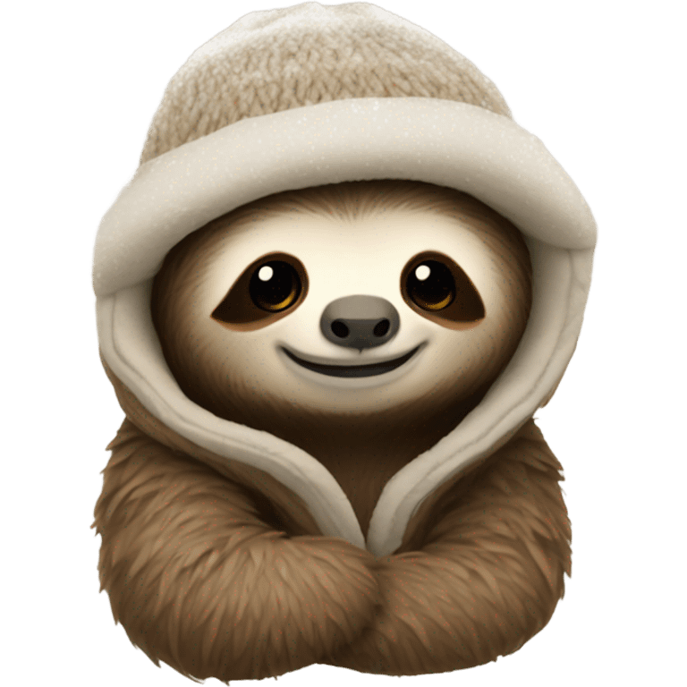 Sloth with winter hat  emoji