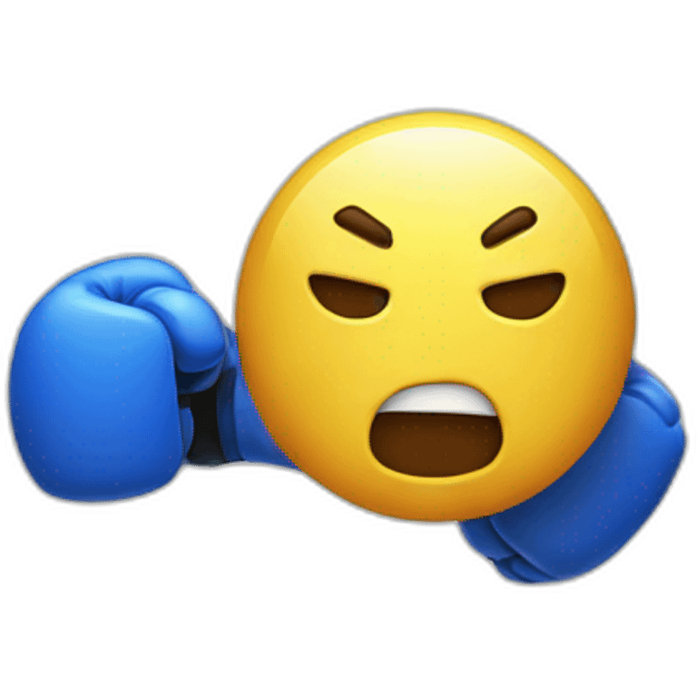 Android punching iPhone emoji