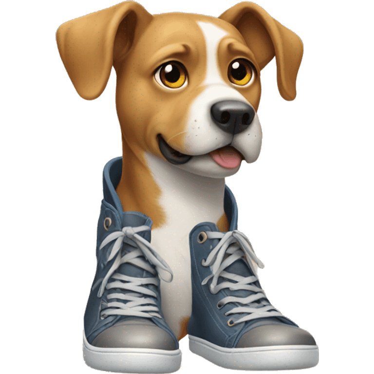 Dog wearing shoes emoji