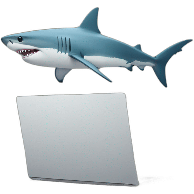 shark at the laptop emoji