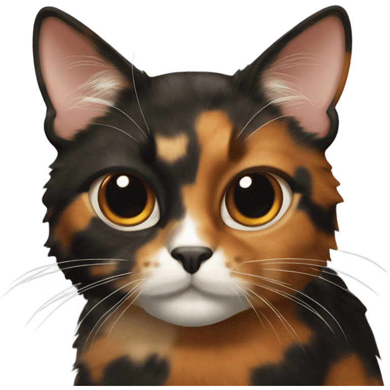 Tortoiseshell cat with white emoji