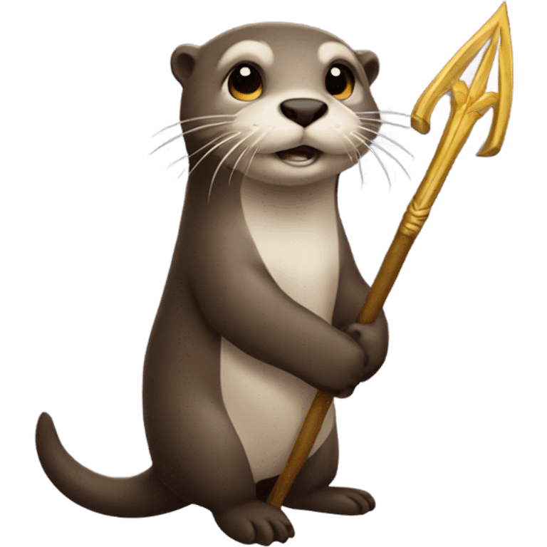 Otter holding trident emoji