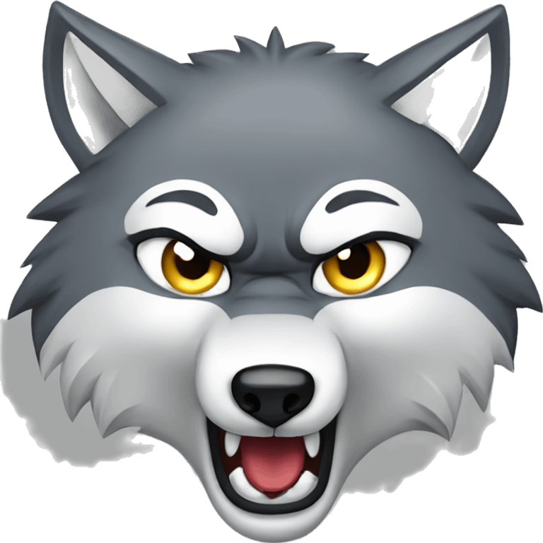 Face of Grey Wolf angry emoji