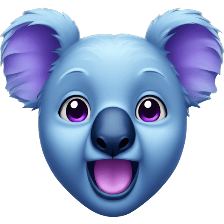 Blue koala with purple nose emoji