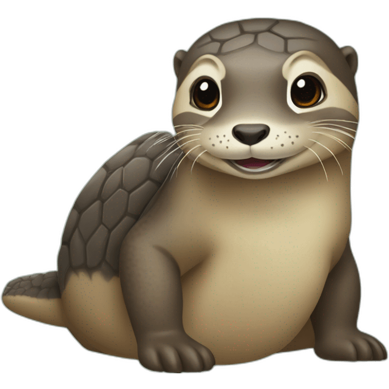 Loutre sur une tortue  emoji