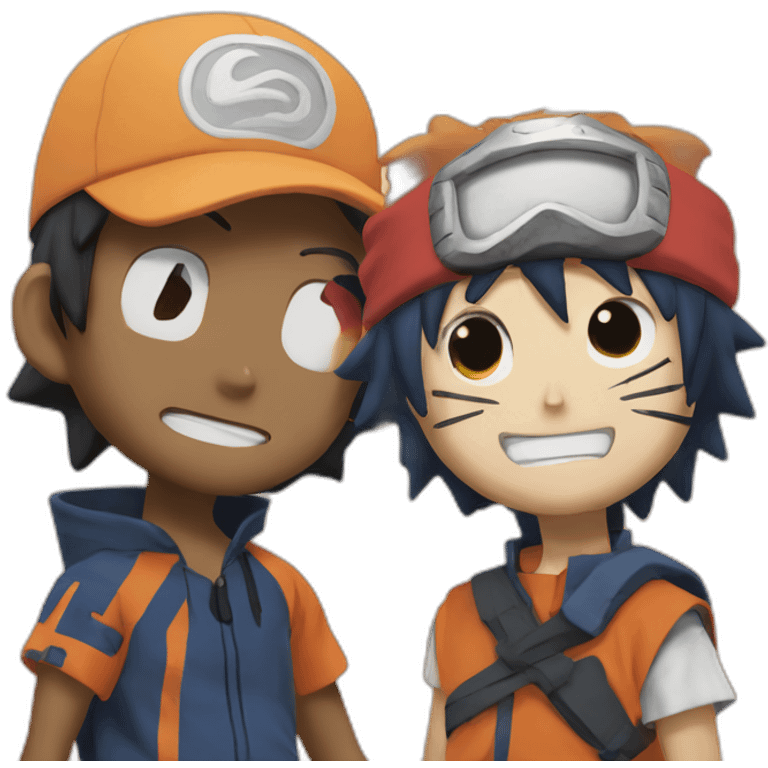 Naruto and luffy emoji