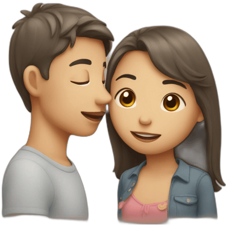 kissing boy and girl emoji