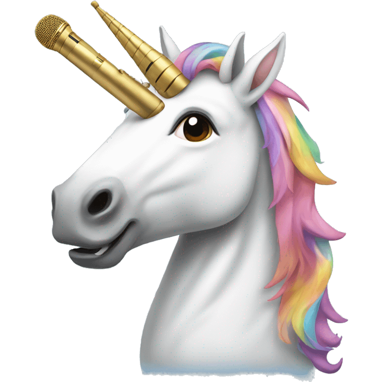 Unicorn with microphone emoji