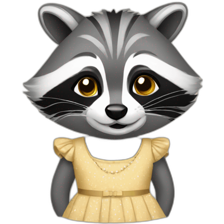 raccoon wearing a frock emoji